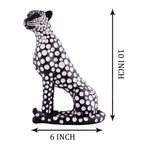 Black Panther Sitting Position Animal Showpiece Antique Sculpture for Home Decor Showpiece Figurine