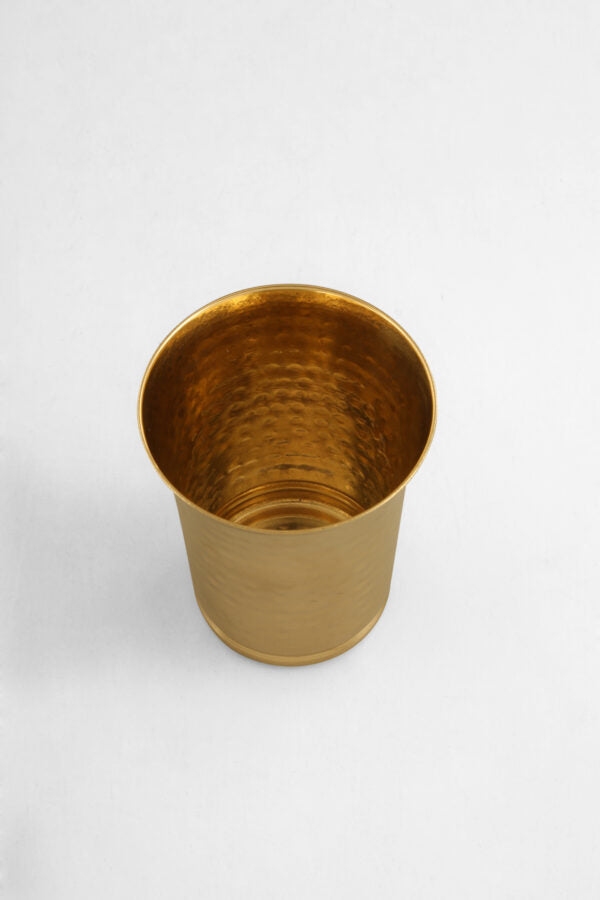 Pari Hammered Brass Glass