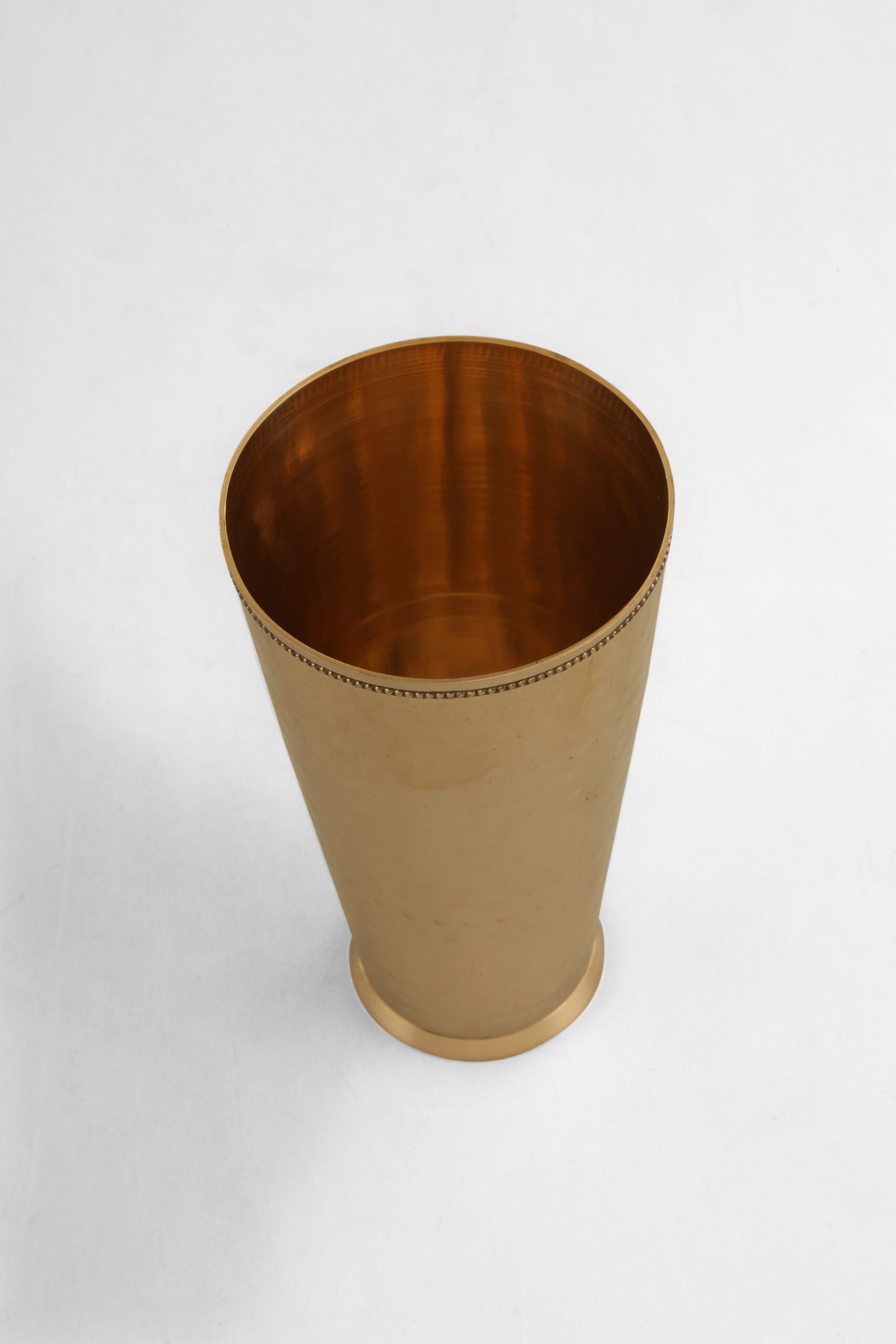 Pari Hammered Brass Lassi Glass -7Inch