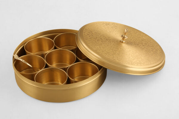 Masala Box Round Atching | Spices Storage Box