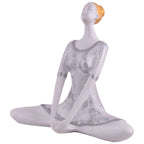 Suitable for home decor Yoga Posture Lady Statue Idol for Home Yoga Statue admirable piece of gift (silver)