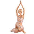 Suitable for home decor Yoga Posture Lady Statue Idol for Home Yoga Statue admirable piece of gift (golden)