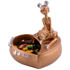 LADY with Basket golden Showpiece for Home Decor Showpiece | Girl Basket Showpiece & Office Decor Showpiece