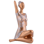 Suitable for home decor Yoga Posture Lady Statue Idol for Home Yoga Statue admirable piece of gift (Golden)