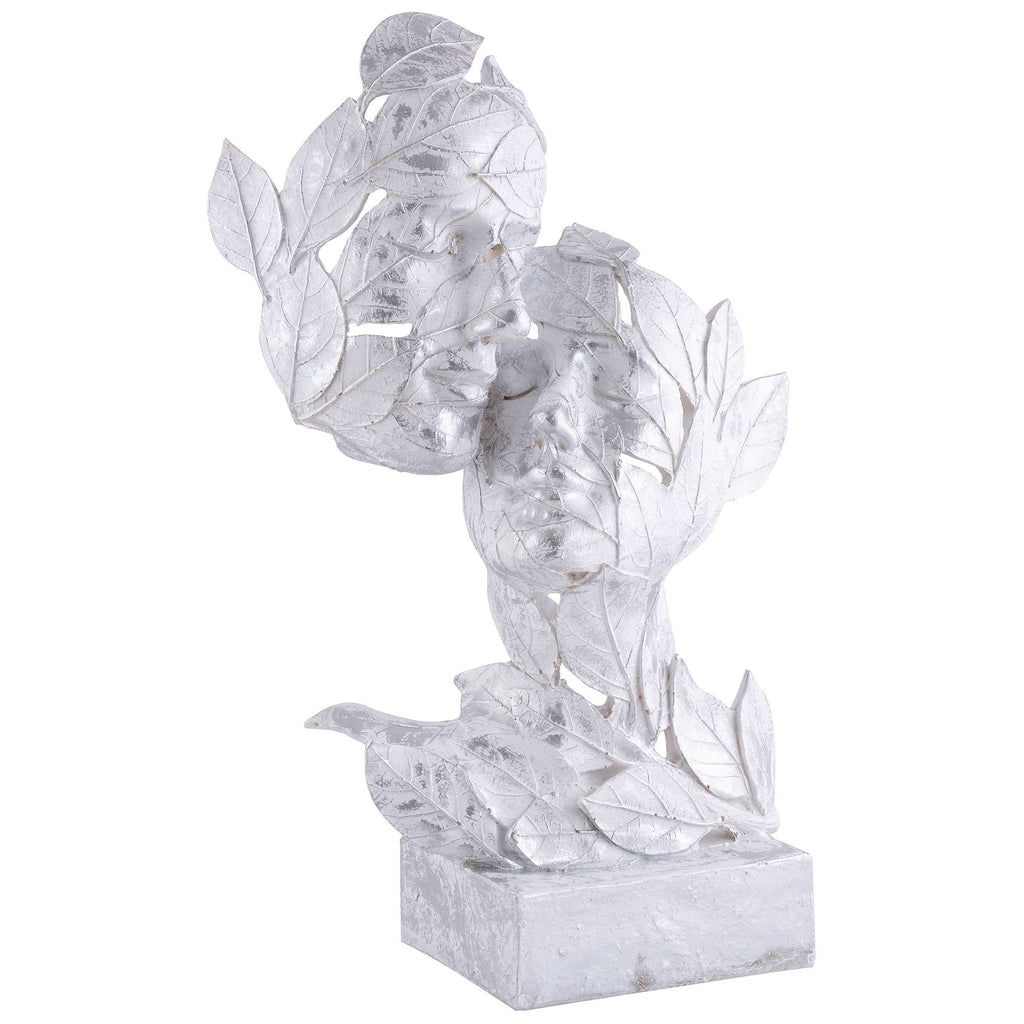 RomentIc Love Couple Face Statue silver Showpiece for Home Decor in Showpieces &Figurine table Decorations Items