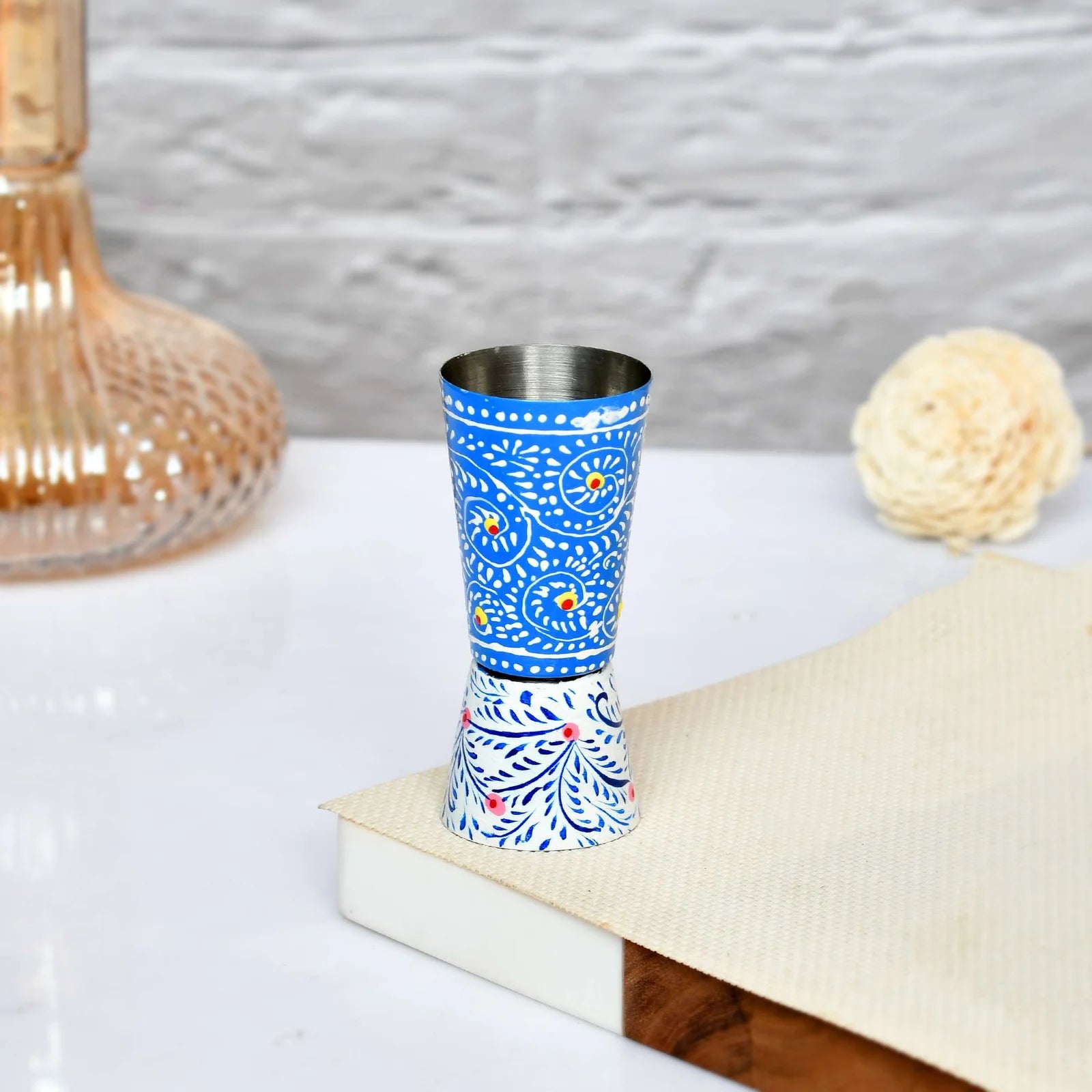 Sleek Aluminum Glass – Traditional Decorative Accent Piece - BLUE