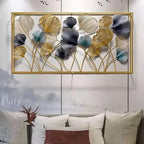 Metal Wall Art with Flower Leaf Design