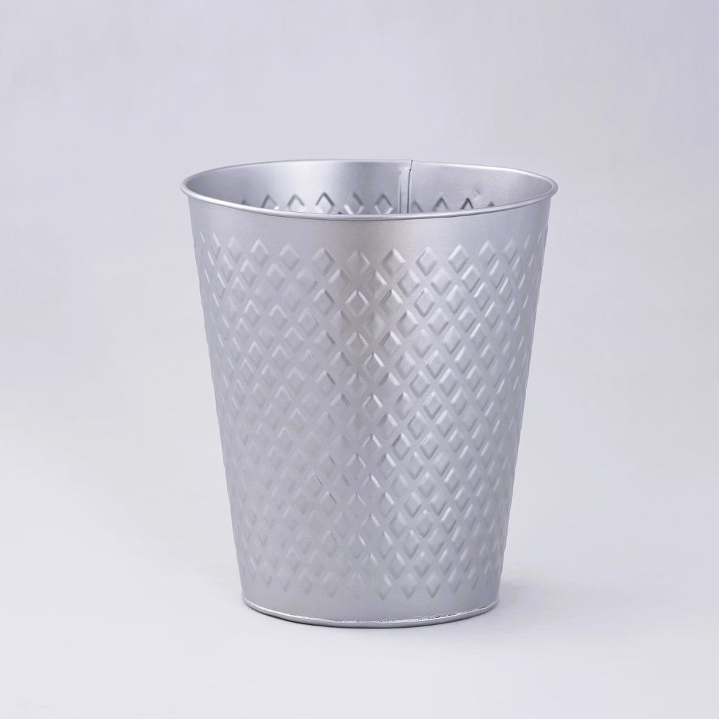 Silver Embossed Waste Bin