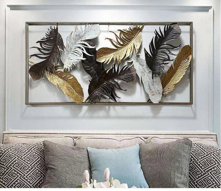 Metal Wall Art with Leaf Design
