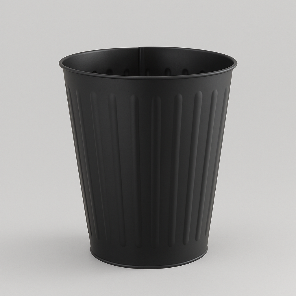 Premium Black Metal Waste Bin