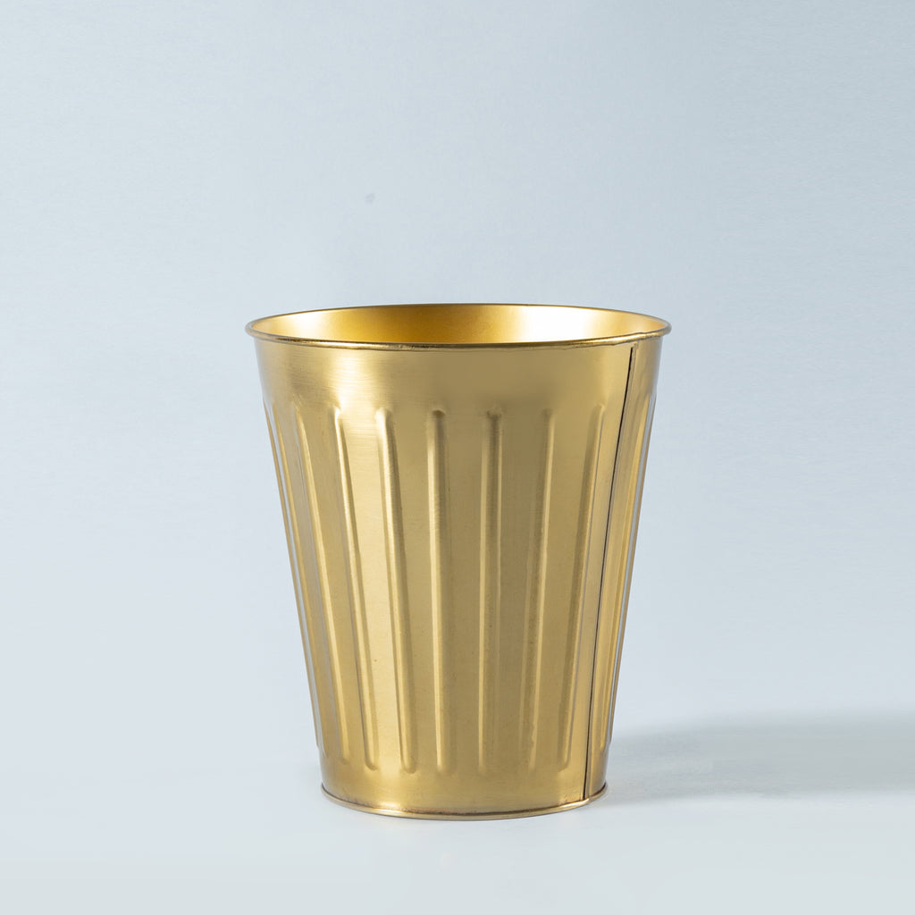 Premium Golden Metal Waste Bin