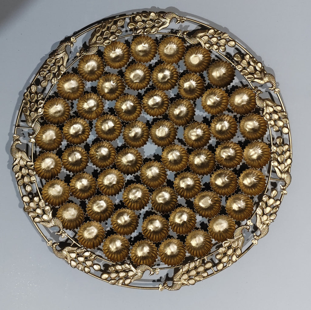 56 Bhog Round Salai Bowl Thali (Chhappan Bhog Thali)-Peacock Border Design