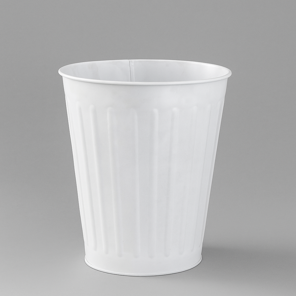 Premium White Metal Waste Bin