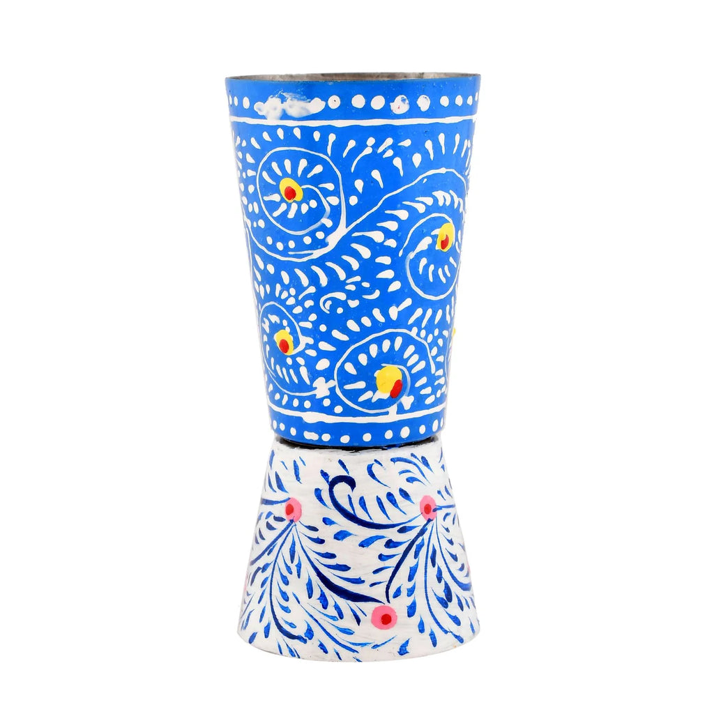 Sleek Aluminum Glass – Traditional Decorative Accent Piece - BLUE