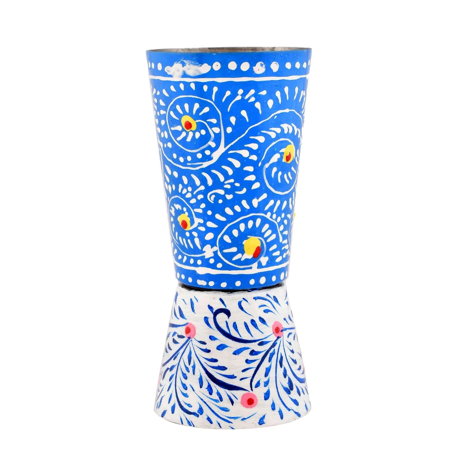 Sleek Aluminum Glass – Traditional Decorative Accent Piece - BLUE