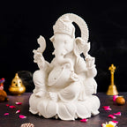 Marble Ganesh ji Statue Idol Murti for Home Decor Office Desk? for HomeDecor Decoration Gifting -1