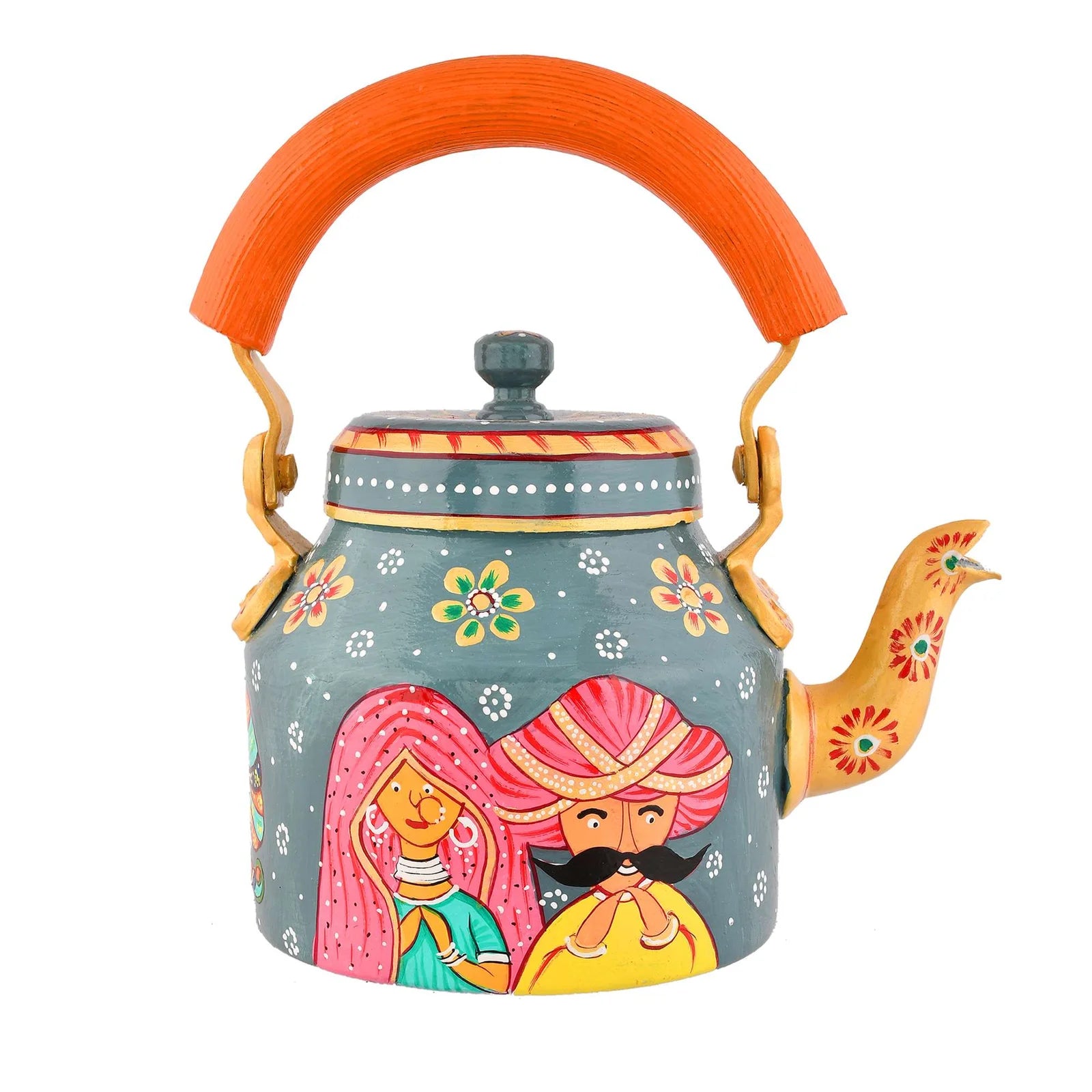 Hand-Painted Aluminium Tea Kettle – 750 ml for kitchen décor Home Décor , Tea Party , Serving