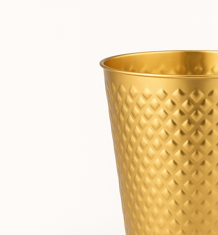 Golden  Embossed Waste Bin