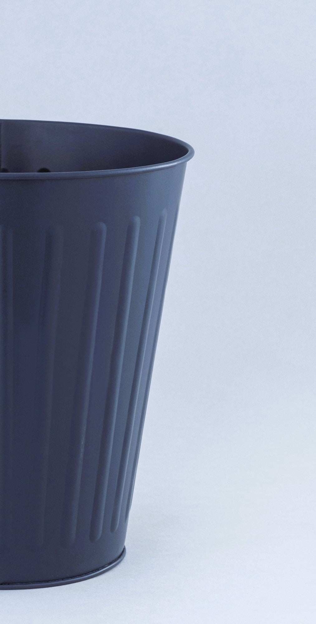 Premium Navy Blue Metal Waste Bin