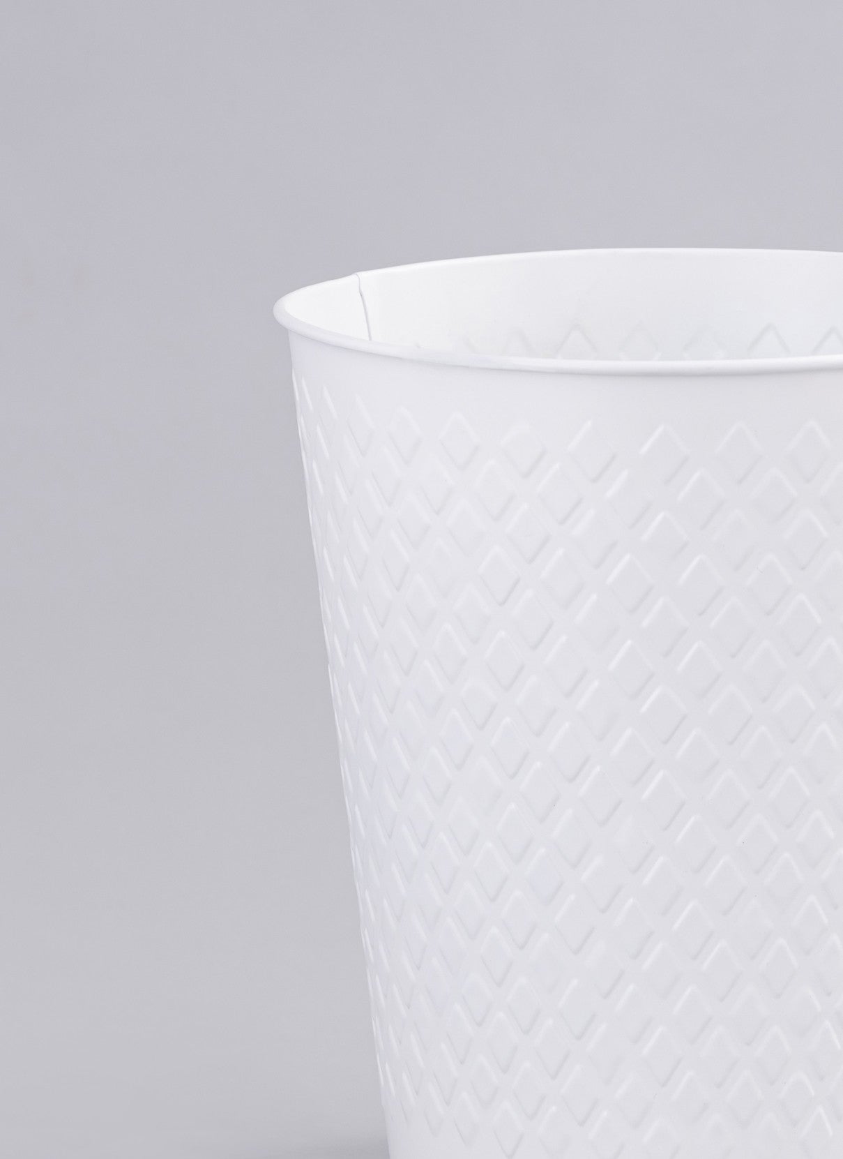 White Embossed Waste Bin