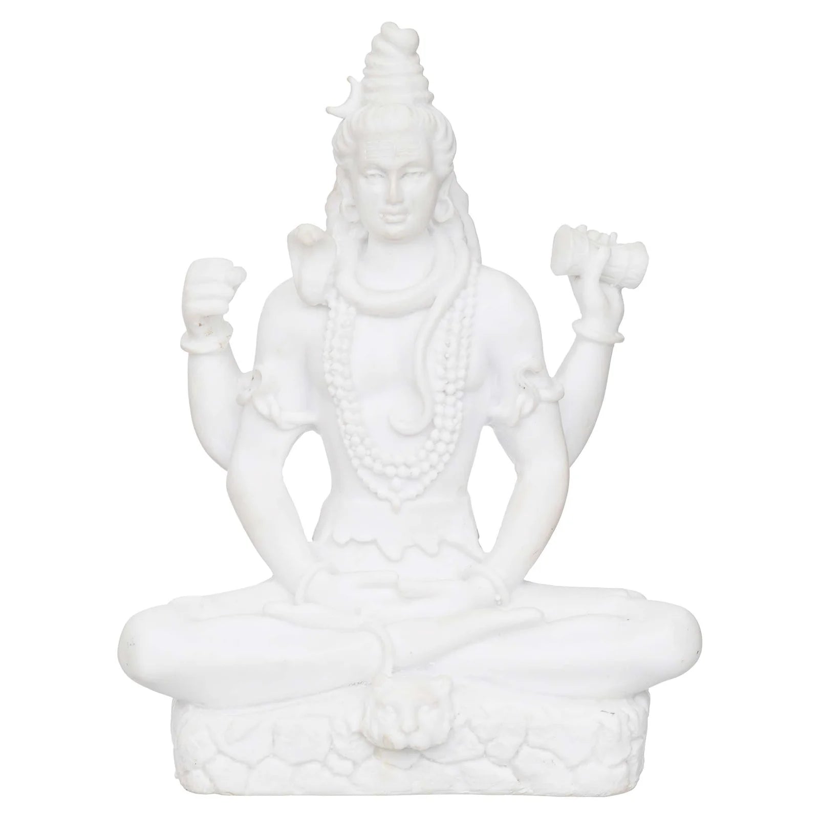 Handicraft Marble dust Lord Shiv ji Statue for Pooja, Car Dashboard I Shiva Idol I Bholenath I Mahakal I Adiyogi Statue I Office Table