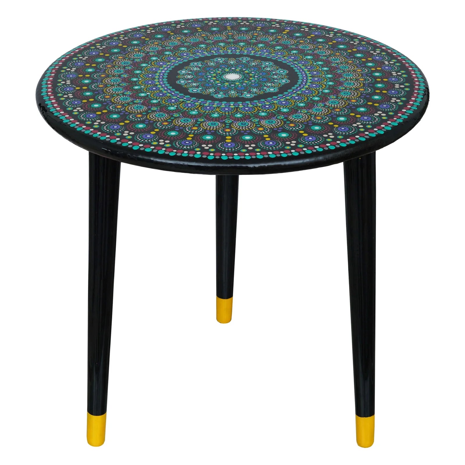 Wooden Round Side Table | Epoxy End Table | Coffee Table | Mid Century Modern Resine | Living Room Furnitur