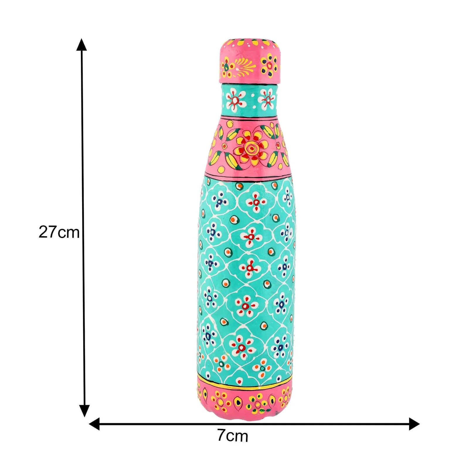 Premium Aluminium Water Bottle 27×7 – Leakproof Reusable Flask for Hydration On-The-Go (Sea Green)