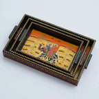 Set of 3 Handcrafted Wooden Trays: Versatile and Elegant Serving Solutions