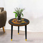 Wooden Round Side Table | Epoxy End Table | Coffee Table | Mid Century Modern Resine | Living Room Furnitur