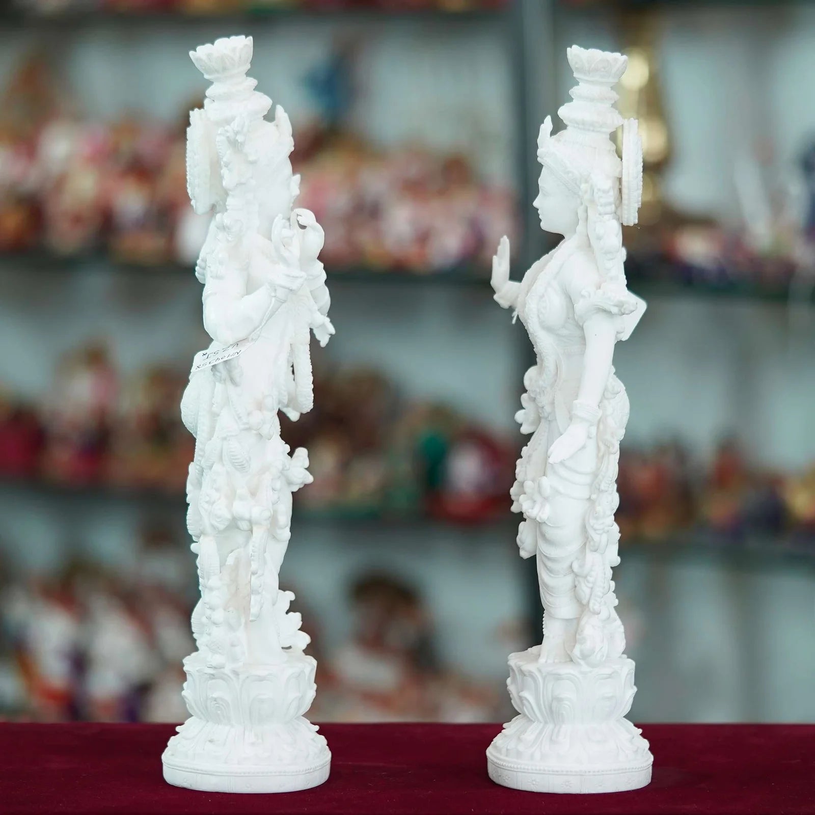 Marble Handmade Radha Krishna Ji Idol For Home Décor Handcrafted Showpiece For Table Décor(14 INCHES HEIGHT)