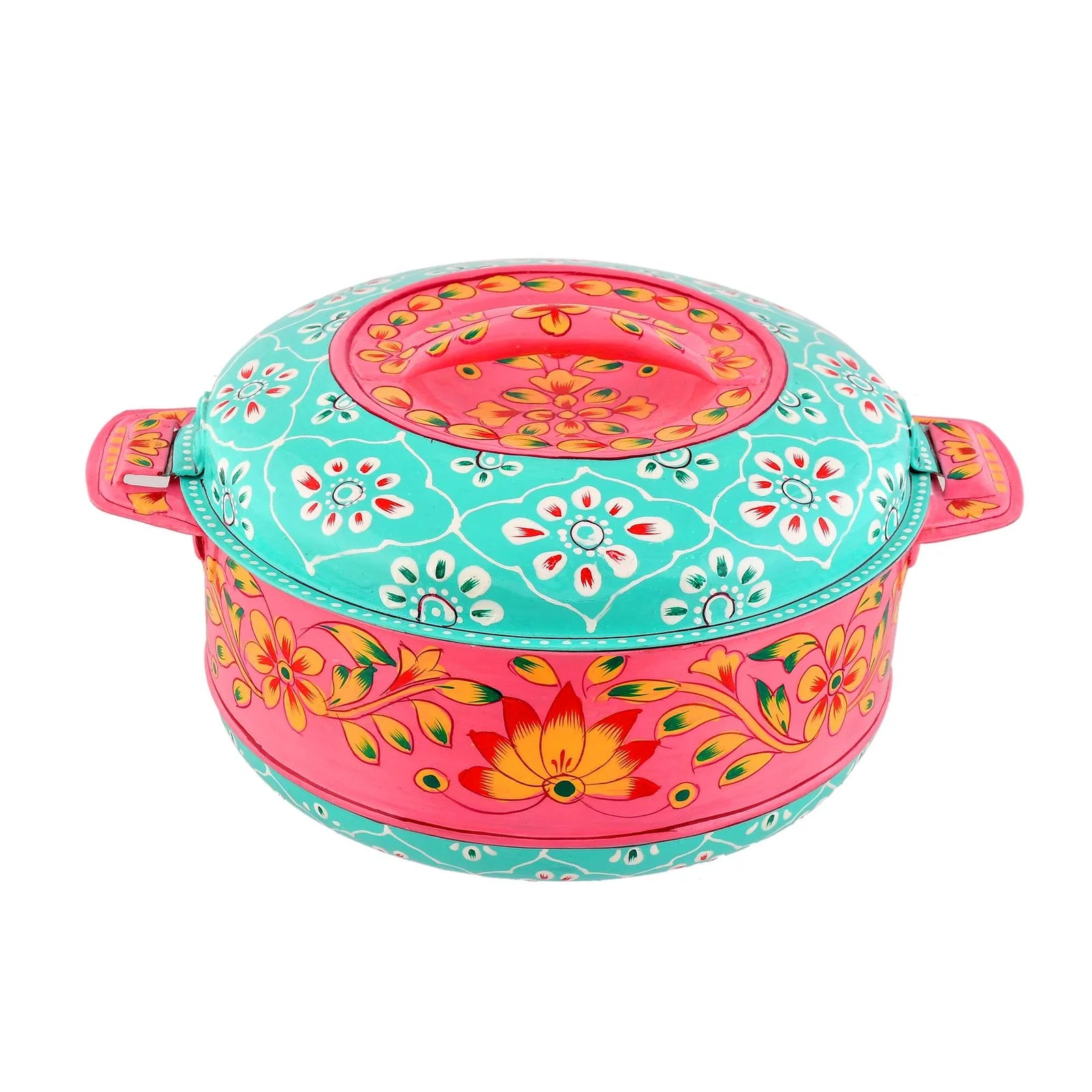 Premium Aluminium Hot Case 11×27 – Keep Food Fresh and Warm (Sea Green & Pink)