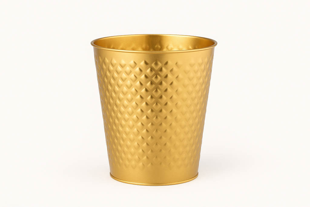Golden  Embossed Waste Bin