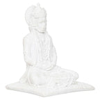 White Marble Lord Hanuman Ji Sitting Statue with gada & Reading Book Decorative Showpiece
