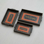 Set of 3 Handcrafted Wooden Trays: Versatile and Elegant Serving Solutions