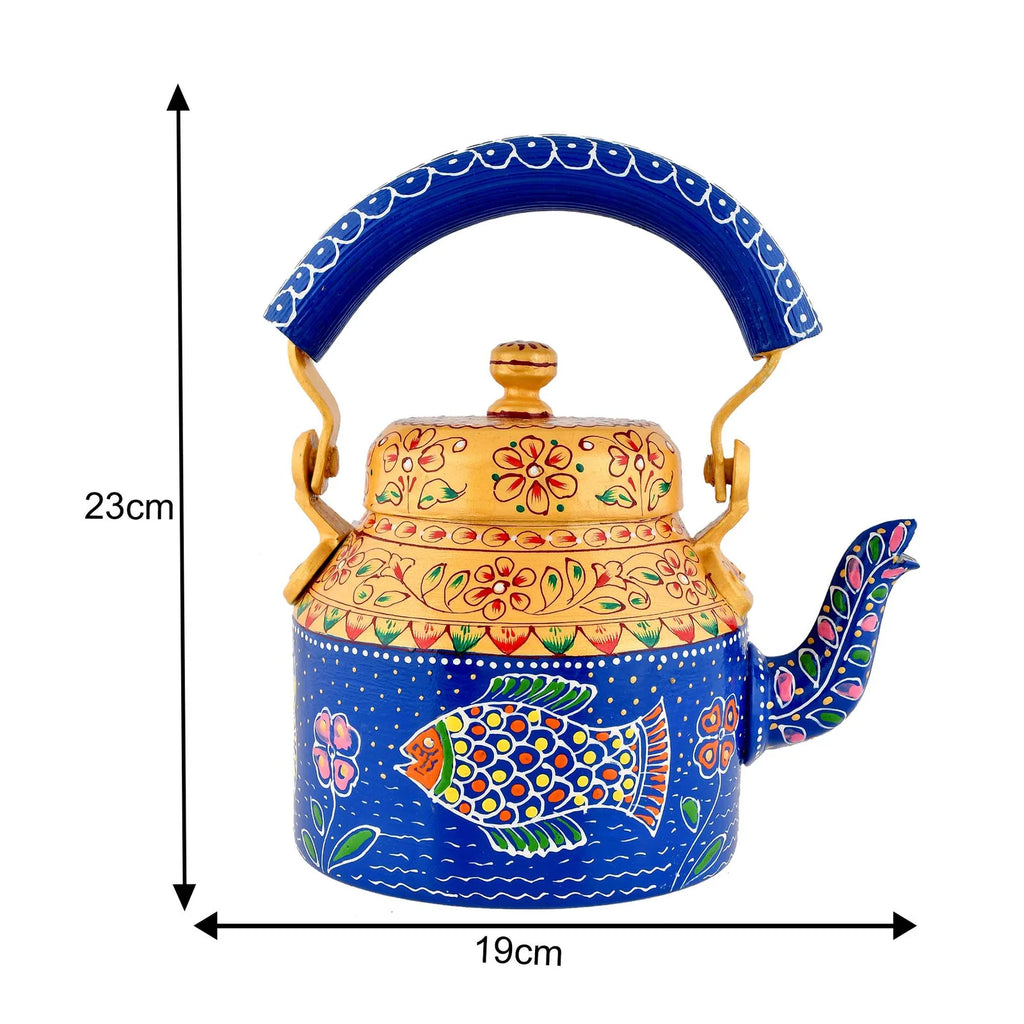 Hand-Painted Aluminium Tea Kettle – 750 ml for kitchen décor Home Décor , Tea Party , Serving