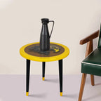 Wooden Round Side Table | Epoxy End Table | Coffee Table | Mid Century Modern Resine | Living Room Furnitur