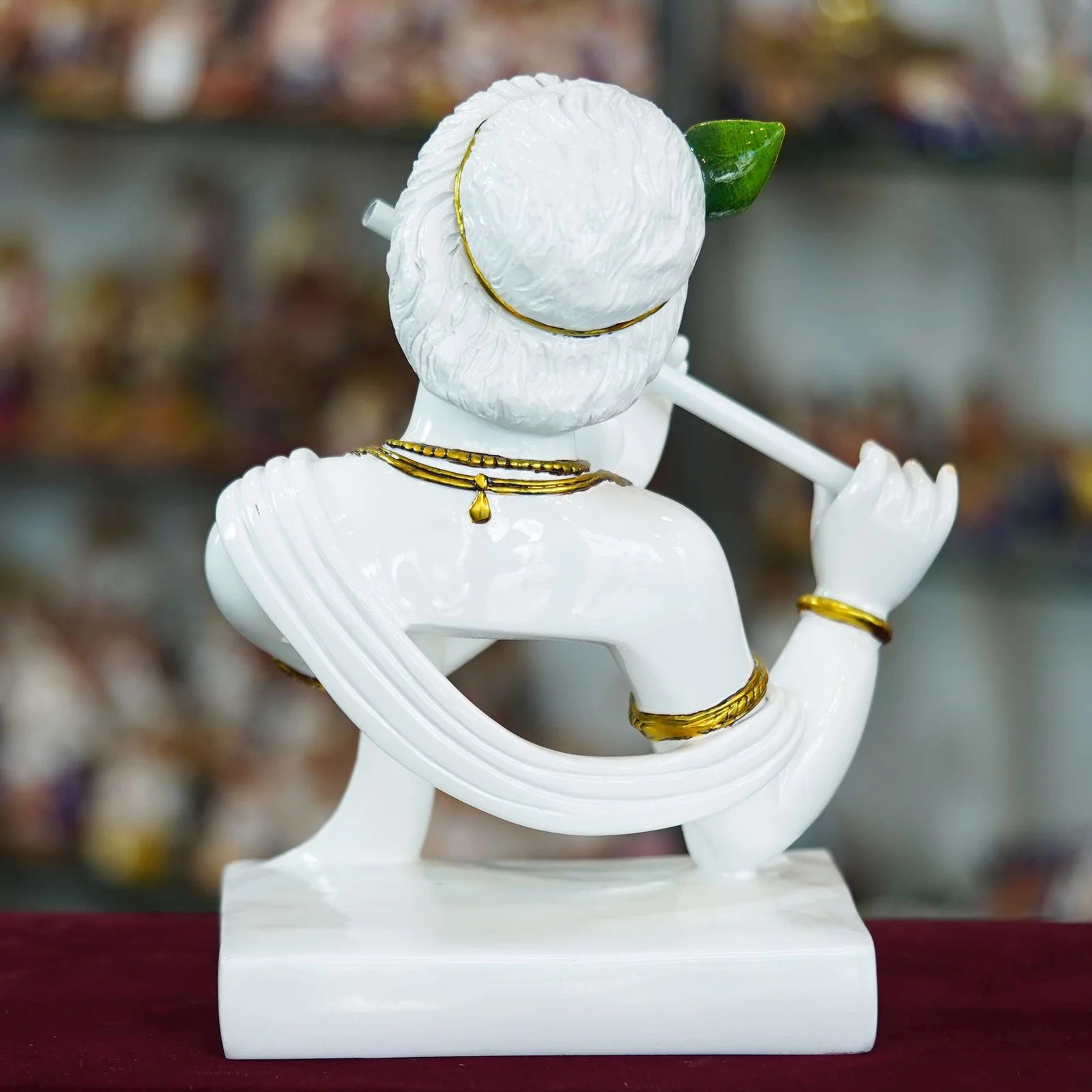 Marble Handmade Flute Krishna For Home Décor Handcrafted Showpiece For Table Décor Temple Décor