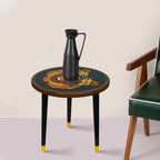Wooden Round Side Table | Epoxy End Table | Coffee Table | Mid Century Modern Resine | Living Room Furnitur