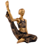 Suitable for home decor Yoga Posture Lady Statue Idol for Home Yoga Statue admirable piece of gift (golden)