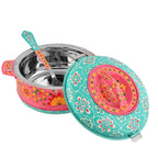 Premium Aluminium Hot Case 11×27 – Keep Food Fresh and Warm (Sea Green & Pink)