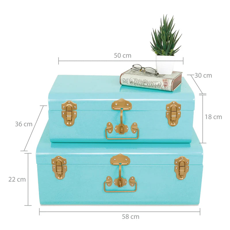 Royal Aqua Trunk Box (Set of 2)