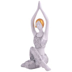 Suitable for home decor Yoga Posture Lady Statue Idol for Home Yoga Statue admirable piece of gift (silver)