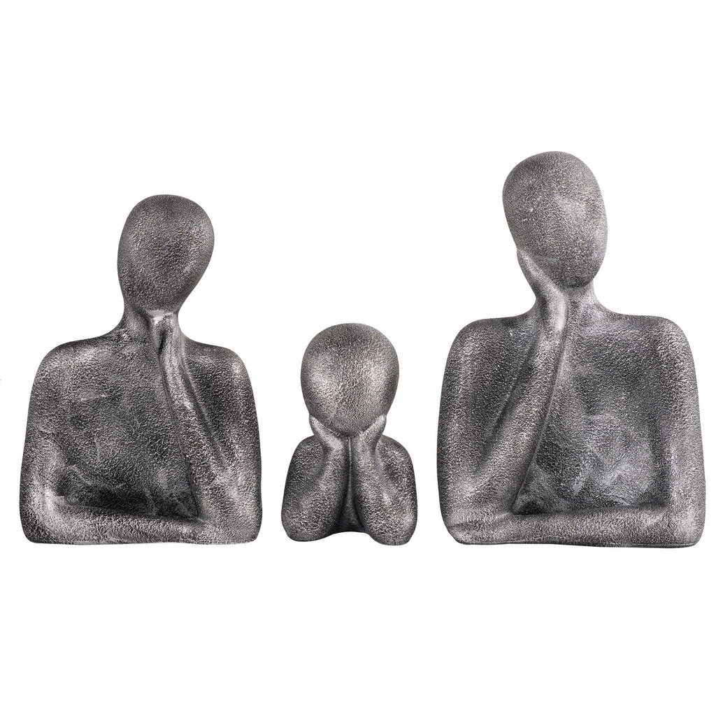FAMILY Of Three Ornaments Abstract Home Souvenirs Statues Decoration for Home Character gray