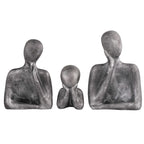 FAMILY Of Three Ornaments Abstract Home Souvenirs Statues Decoration for Home Character gray