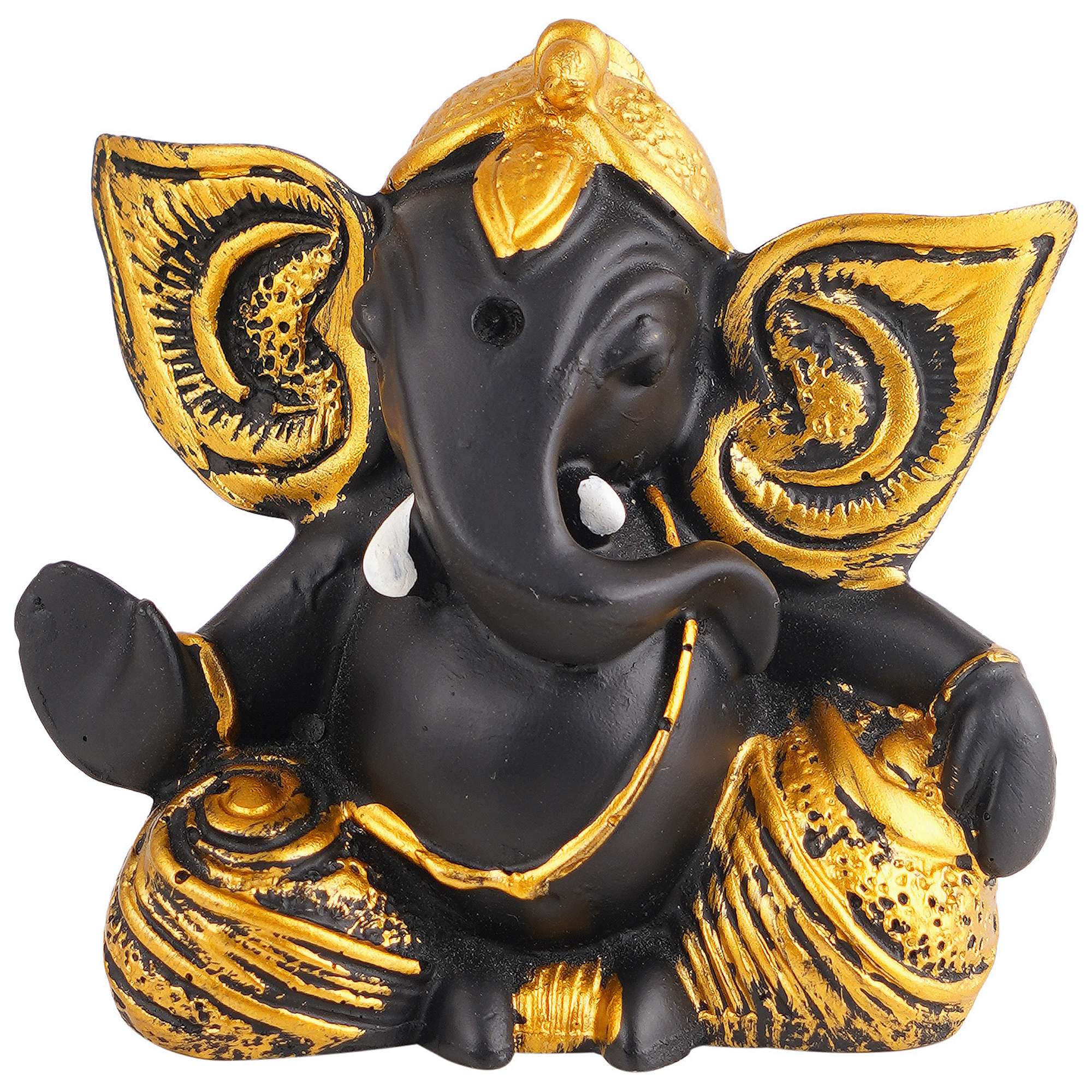 Ganesha Statue Idol Shriganesh Bhagwan Murti / Home, Office Decor / Car Dashboard / Side Table Brass Ganpati / Lord Vinayaka Statue / God of Luck & Success Sculpture / Gift Items