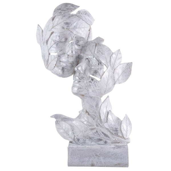 RomentIc Love Couple Face Statue silver Showpiece for Home Decor in Showpieces &Figurine table Decorations Items