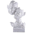 RomentIc Love Couple Face Statue silver Showpiece for Home Decor in Showpieces &Figurine table Decorations Items