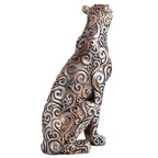 Panther Sitting Position Animal Showpiece Antique Sculpture for Home Decor Showpiece Figurine