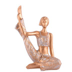 Suitable for home decor Yoga Posture Lady Statue Idol for Home Yoga Statue admirable piece of gift (golden)