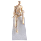 Men Sitting on Ball Showpiece for Home Decor Showpiece, Atlas Sculpture for Office Table Décor multicolour